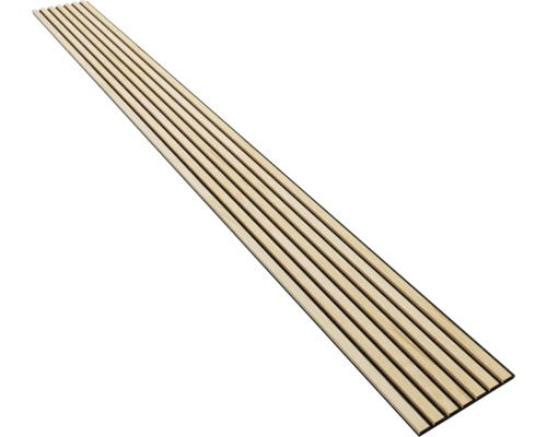 Akustikpaneel mit Holzlamellen auf Filz.