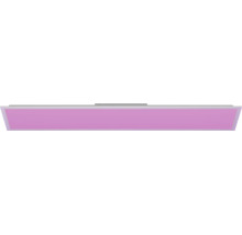 Flaches, rechteckiges LED Panel mit farbigem Licht.
