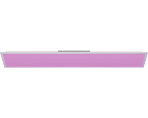 Flaches, rechteckiges LED Panel mit farbigem Licht.