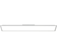 Flaches, rechteckiges LED-Panel mit silberfarbenem Rahmen für die Deckenmontage.