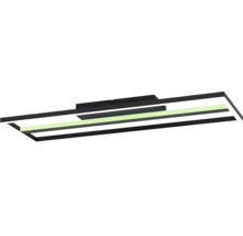 Moderne LED-Deckenleuchte in rechteckigem Design aus schwarzem Metall mit integriertem Leuchtmittel.