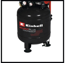 Einhell SilentPlus Kompressor mit Druckmanometern und Standfüßen.