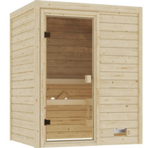 Massivholz Sauna mit Glastür für den Innenbereich