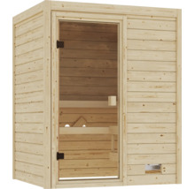 Sauna aus Massivholz mit Glastür für den Innenbereich