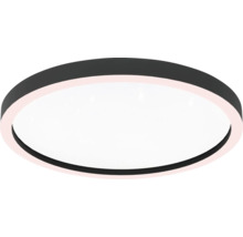 Runde LED-Deckenleuchte mit schwarzem Rand und weißem Diffusor.