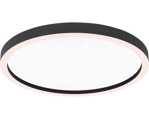Runde LED-Deckenleuchte mit schwarzem Rand und weißem Diffusor.