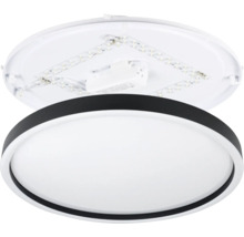 Runde LED-Deckenleuchte mit schwarzem Rand und weißem Diffusor, inklusive LED-Modul.