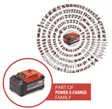 Einhell Power X-Change Akku mit einer großen Auswahl an kompatiblen Werkzeugen und Gartengeräten des Akku-Systems.