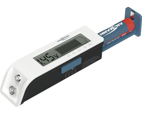 Ansmann Batterietester mit LCD Anzeige zur Überprüfung von verschiedenen Batterie und Akkutypen