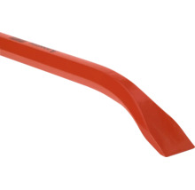 Rote Brechstange aus Stahl mit einer flachen, gebogenen Spitze zum Hebeln und für Abbrucharbeiten.