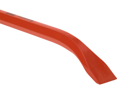 Rote Brechstange aus Stahl mit einer flachen, gebogenen Spitze zum Hebeln und für Abbrucharbeiten.