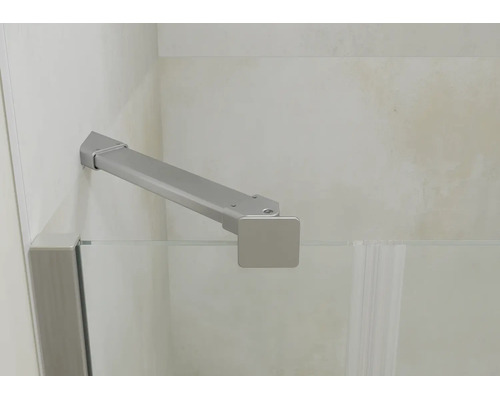 Stabilisationsstange aus Metall für Duschwände zur Befestigung einer Glaswand an der Wand.