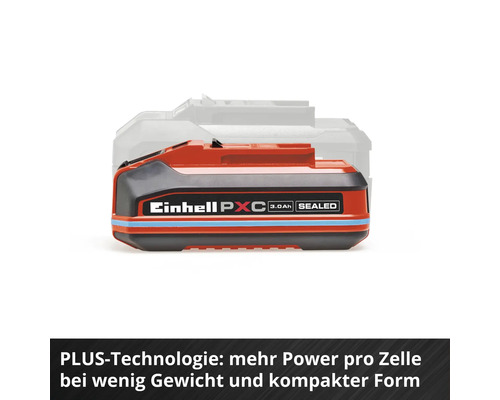 Einhell Akku 3 Amperechtstunden mit versiegelter Technik im Vergleich zu einem herkömmlichen Akku