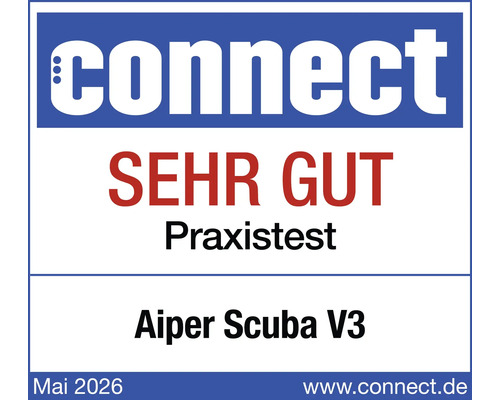 connect Logo, Praxistest Ergebnis Sehr Gut für Aiper Scuba V3, Mai 2026.