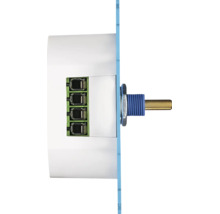 Drehpotentiometer zur Lichtsteuerung mit Schraubklemmen in der Seitenansicht