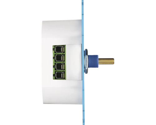 Drehpotentiometer zur Lichtsteuerung mit Schraubklemmen in der Seitenansicht