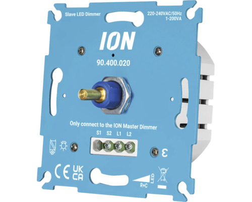 ION Slave LED Dimmer Einsatz für Unterputzmontage mit Schraubanschlüssen und Drehregler