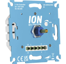 ION 1 bis 10 Volt Drehdimmer Steuermodul fuer Beleuchtung mit Schraubanschluss und Kennzeichnungen fuer die elektrische Installation