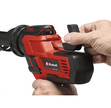 Einhell Akku-Kartuschenpistole mit Handhabung im Detail und Einhell Logo.