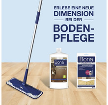 Bona Bodenpflege Set bestehend aus Mopp, Parkett Politur in einer Ein Liter Flasche und einem Mikrofasertuch für Holzböden.