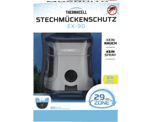 Thermacell Stechmückenschutz EX-90 Gerät in Verpackung mit 29 Quadratmeter Schutzbereich und 9 Stunden Akkulaufzeit