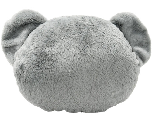 Kuscheliges Dekokissen in Tierform aus weichem Plüschmaterial.