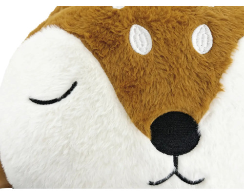 Plüschkissen in Fuchsform mit gesticktem Gesichtsausdruck