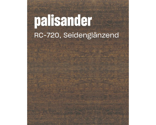 Holzmuster mit Lasur in Palisander seidenglänzend RC 720 als Farbbeispiel.