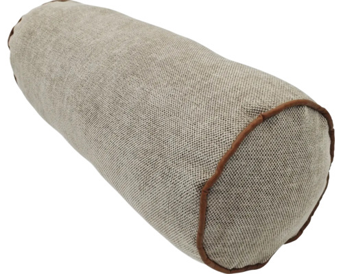 Rollenkissen mit strukturiertem Stoffbezug und Paspelierung