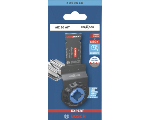 Bosch Expert Starlock Tauchsägeblatt AIZ 20 AIT für Metall, langlebiges Hartmetallblatt für Multitool