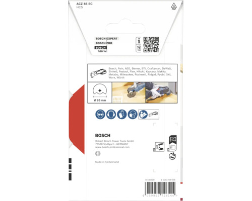 Bosch Expert ACZ 85 EC Segmentsägeblatt für Multifunktionswerkzeuge, 85 Millimeter Durchmesser, kompatibel mit vielen Marken.