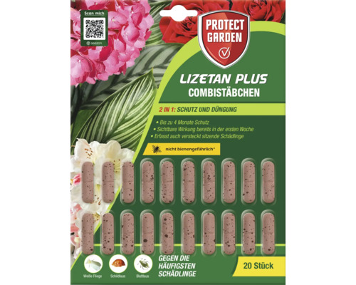 Protect Garden Lizetan Plus Kombistäbchen 20 Stück gegen Schädlinge mit Düngewirkung