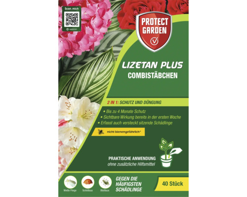 Protect Garden Lizetan Plus Combistäbchen 40 Stück zur Schädlingsbekämpfung und Düngung für Zierpflanzen mit bis zu 4 Monaten Schutzwirkung.