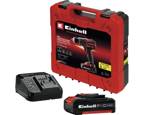 Einhell Akku-Schlagbohrschrauber mit Koffer, Ladegerät und 2,0 Amperestunden Akku aus der Professional Serie