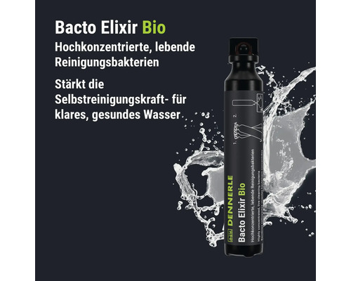 Dennerle Bacto Elixir Bio Aquarium Wasserpflegemittel mit hochkonzentrierten lebenden Reinigungsbakterien fuer klares Wasser.