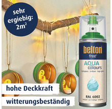 Belton Free Aqua Colours Sprühlack in Laubgrün RAL 6002 mit hoher Deckkraft und Witterungsbeständigkeit für zwei Quadratmeter Ergiebigkeit