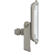 LED Strahler in der Seitenansicht mit Montagehalterung und Kabelverschraubung