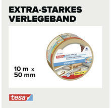 Extra starkes tesa Universal Verlegeband, doppelseitiges Klebeband, 10 Meter mal 50 Millimeter
