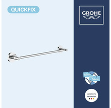 Grohe Handtuchhalter aus Metall zur Wandmontage durch Kleben oder Bohren inklusive Grohe Logo und Quickfix Technologie.
