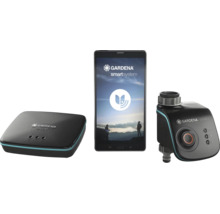 Gardena smart system Starter Set inklusive Gateway, Bewässerungscomputer und Tablet für eine intelligente Gartenbewässerung.