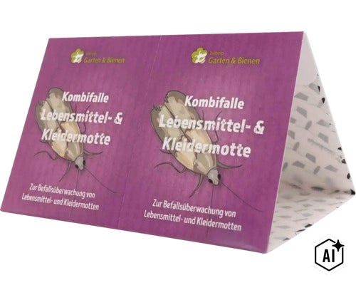 Biohelp Garten und Bienen Kombifalle zur Befallsüberwachung von Lebensmittelmotten und Kleidermotten (Image AI modified or generated)