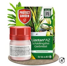 Lizetan AZ Schädlingsfrei Gießmittel zur Bekämpfung von Trauermücken, Insektizid-Konzentrat für Pflanzen, 6 Liter Ergiebigkeit. (Image AI modified or generated)