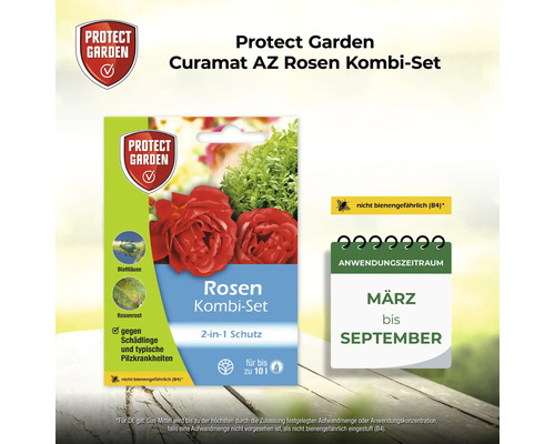 Protect Garden Curamat AZ Rosen Kombi-Set Pflanzenschutzmittel gegen Schädlinge und Pilzkrankheiten für Rosen mit Bienenfreundlichkeit Siegel
