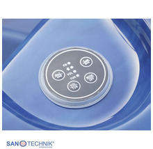 Bedienfeld für Sanotechnik Whirlpool mit Tasten für Bluetooth Radio und Lautstärkeregelung inklusive Sanotechnik Logo