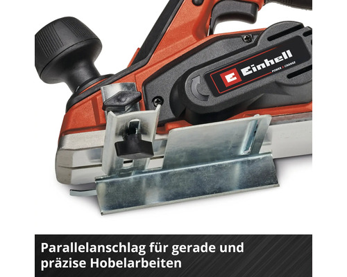 Einhell Elektrohobel mit montiertem Parallelanschlag für präzise Hobelarbeiten