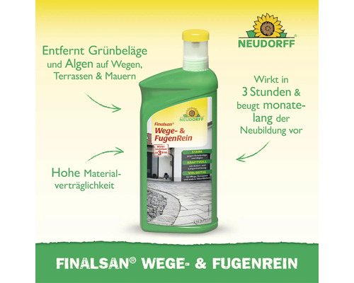 Neudorff Finalsan Wege- und Fugenrein zur Entfernung von Grünbelägen und Algen auf Wegen, Terrassen und Mauern.