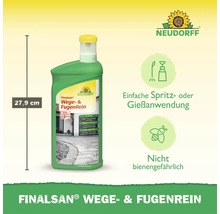 Neudorff Finalsan Wege- und Fugenrein in der Flasche mit Informationen zu Anwendung und Bienenfreundlichkeit.