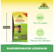 Neudorff Rasenreparatur Lückenlos für 15 Stellen, Reparaturset für strapazierfähigen Rasen mit Samen, Dünger und Mikroorganismen.