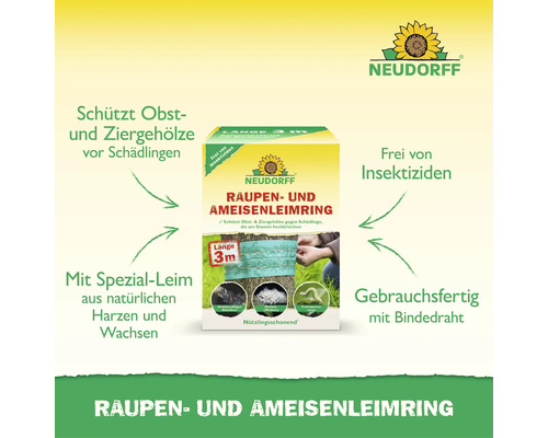 Neudorff Raupen und Ameisenleimring zum Schutz von Obst und Ziergehölzen vor kriechenden Schädlingen inklusive Bindedraht.