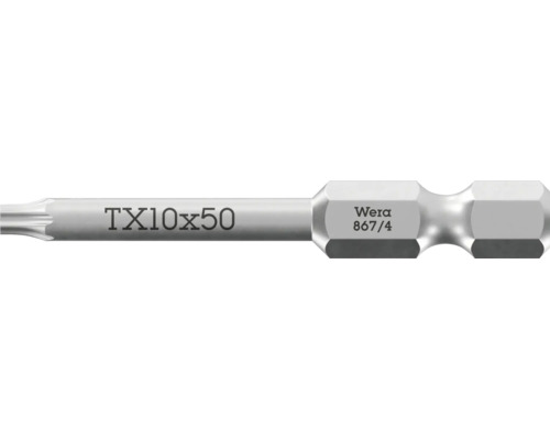 Wera Torx Schrauberbit TX10 mit 50 Millimeter Laenge fuer Akkuschrauber